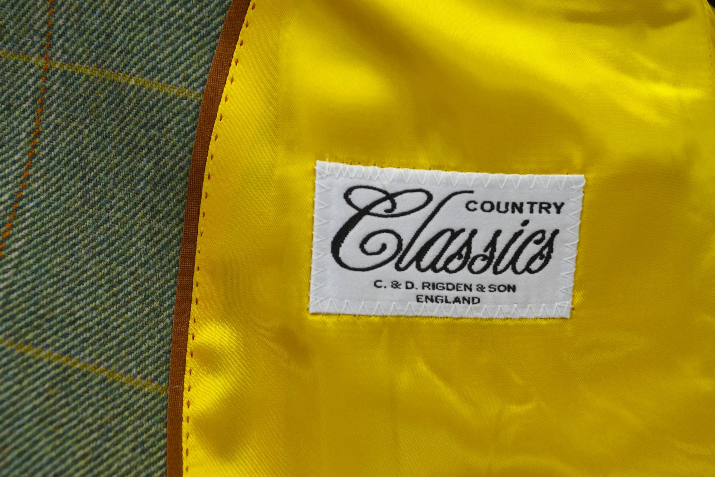 Olive Tweed with Gold and Burnt Orange Windowpane — C.D. Rigden